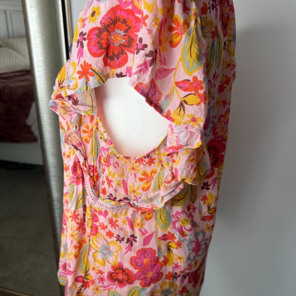 Lucky Brand Medium Women's Floral Tank Top with Tie - Picture 5 of 8